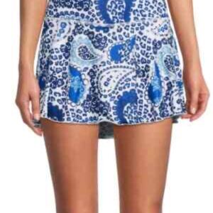 GOTTEX Blue and White Paisley Skirt golf tennis athletic